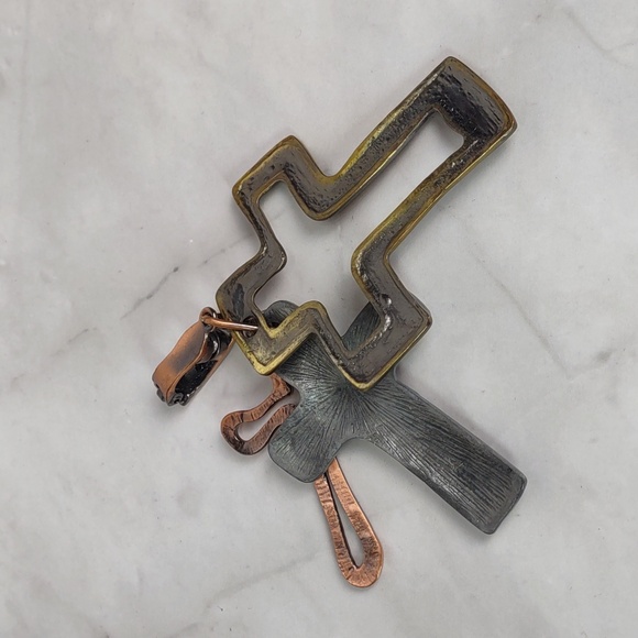 Artisan Crafted Tri-Color Cross Enhancer Pendant - Picture 5 of 10